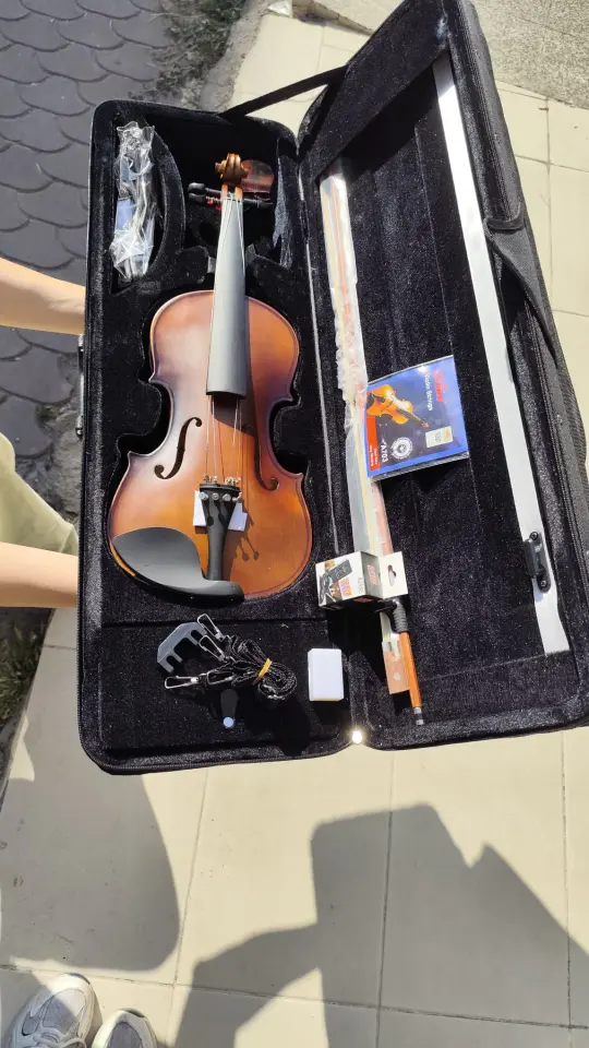 AM22406 Kare Kutu Mat Keman Seti (Yastık, Susturucu, Akort Cihazı, Tel ,Reçine, Keman Metodu)