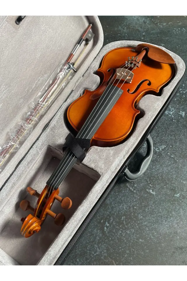 GLP68 Profesyonel 4/4 Kare Kutu Abanoz Klavye Parlak Cila Keman