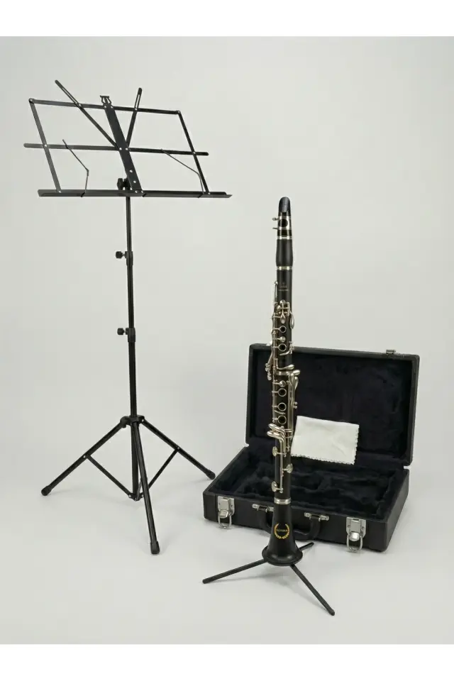 KL093 4 Yüzük Sol Klarnet Nota Sehpası Klarnet Standı Özel Kutu Çantası