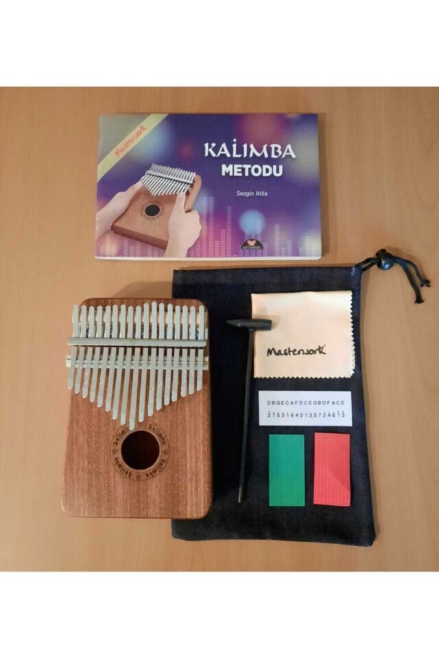 17 Tuşlu Maun Kalimba + Çekiç Ve Kılıf + Kalimba Metodu