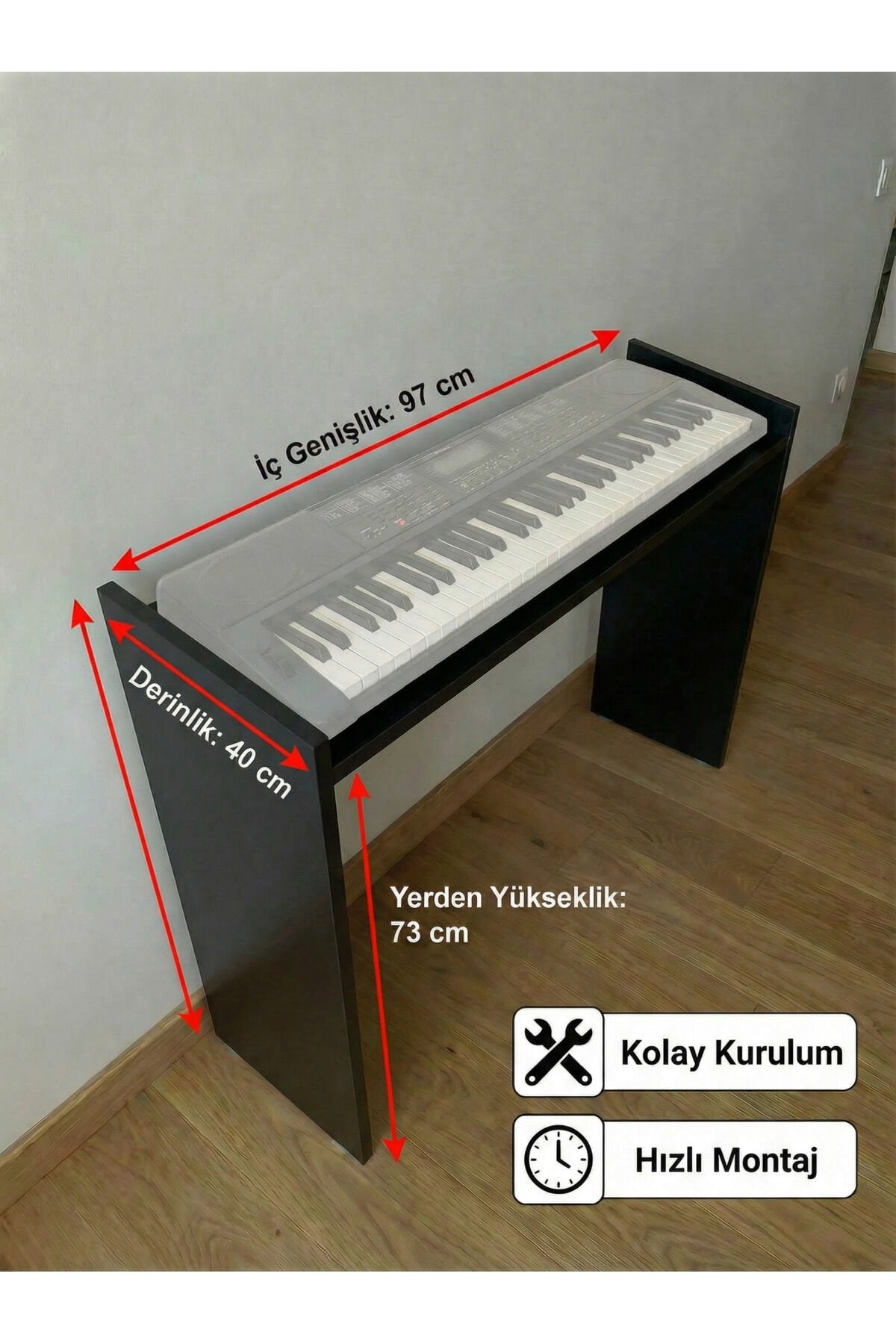 Montavo Ahşap Org Sehpası (CT-X700 CT-S300 PS98 / PS68 / NEM-3100 Uyumlu) — Kahverengi