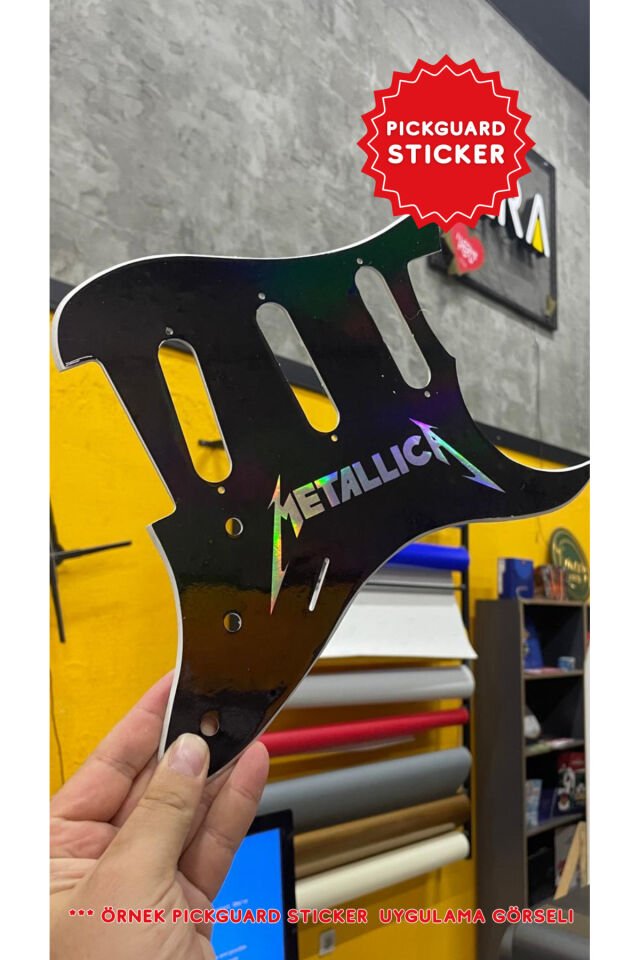 Strat Kasa Elektro Gitar Sss Pickguard Sticker (Metalica)
