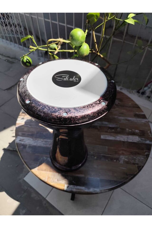 Profesyonel Marble Desen Mor/Siyah Döküm Darbuka Büyük Boy Mısır Çömlek Darbuka