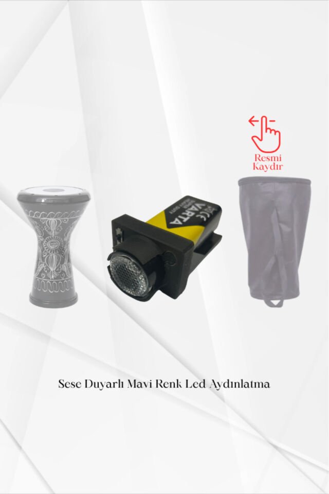 Ritme Duyarlı Yeşil Işıklı Erzincan İşlemeli Döküm Darbuka Kılıfı + Led Projektör