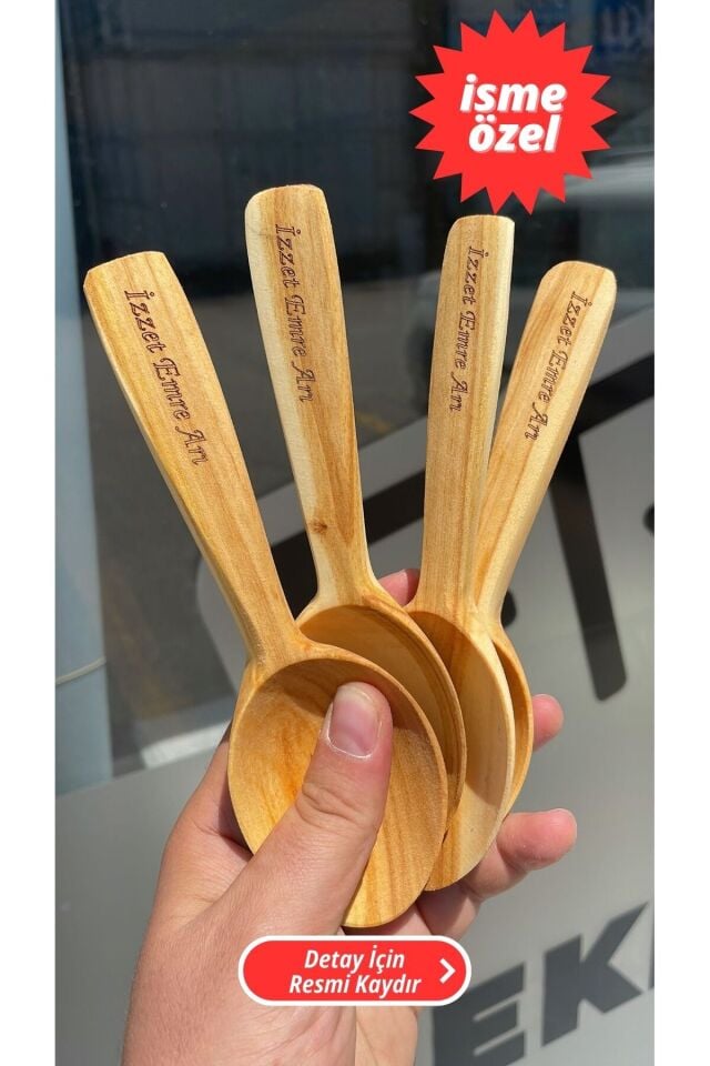 Ankara Oyun Kaşığı Kiraz Oyun Kaşığı - İsme Özel - (Şimşir Kaşık Kalitesinde)