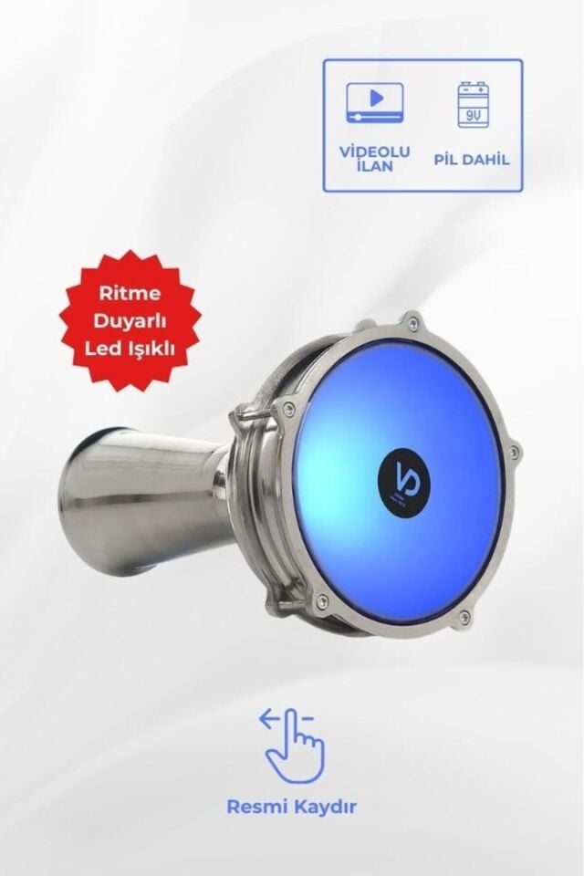 SV104AL LED Işıklı Ritme Duyarlı Alüminyum Klasik Darbuka
