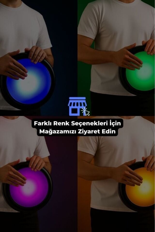 SV104AL - Yeşil LED Işıklı (Ritme Duyarlı) Alüminyum Klasik Darbuka