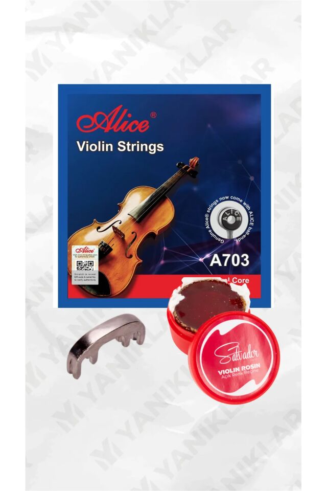 A703 Profesyonel Takım ( Keman Teli + Keman Susturucusu + Keman Reçine)