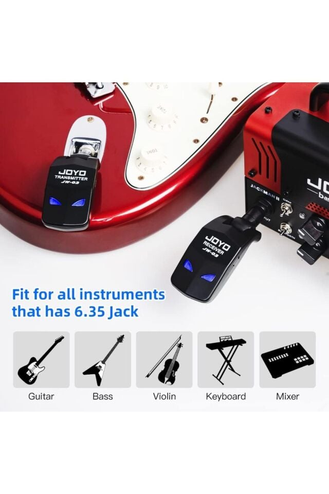 JW-03 2.4G Wireless Gitar kablosuz gitar verici alıcı dijital ŞARJLI