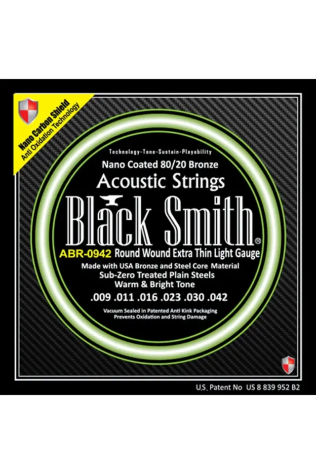 Black Smith Abr-0942 Extra Thin Light Akustik Gitar Teli 009