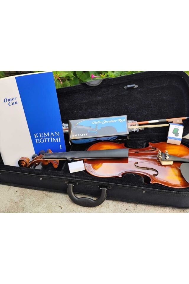 VR44120 - 4/4 Cilalı Keman Full Set (Metod Kitabı, Yastık,Reçine,Nota Sticker, Akort Aleti)
