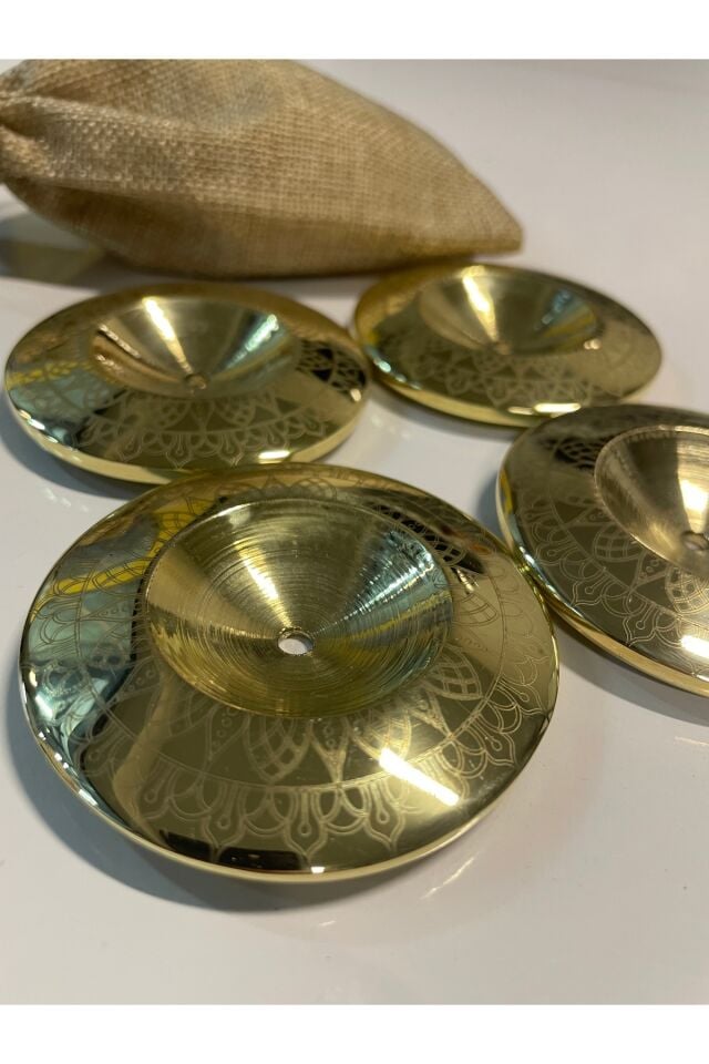 Premium İşlemeli Oryantal Parmak Zil Pirinç Döküm 480gr (Lastik Dahil , Büyük Boy )