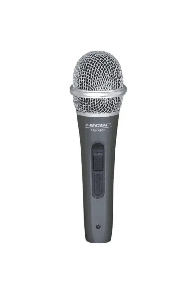 Fm-198b Mikrofon Kablolu Gümüş Başlıklı Dinamik Tek Yönlü