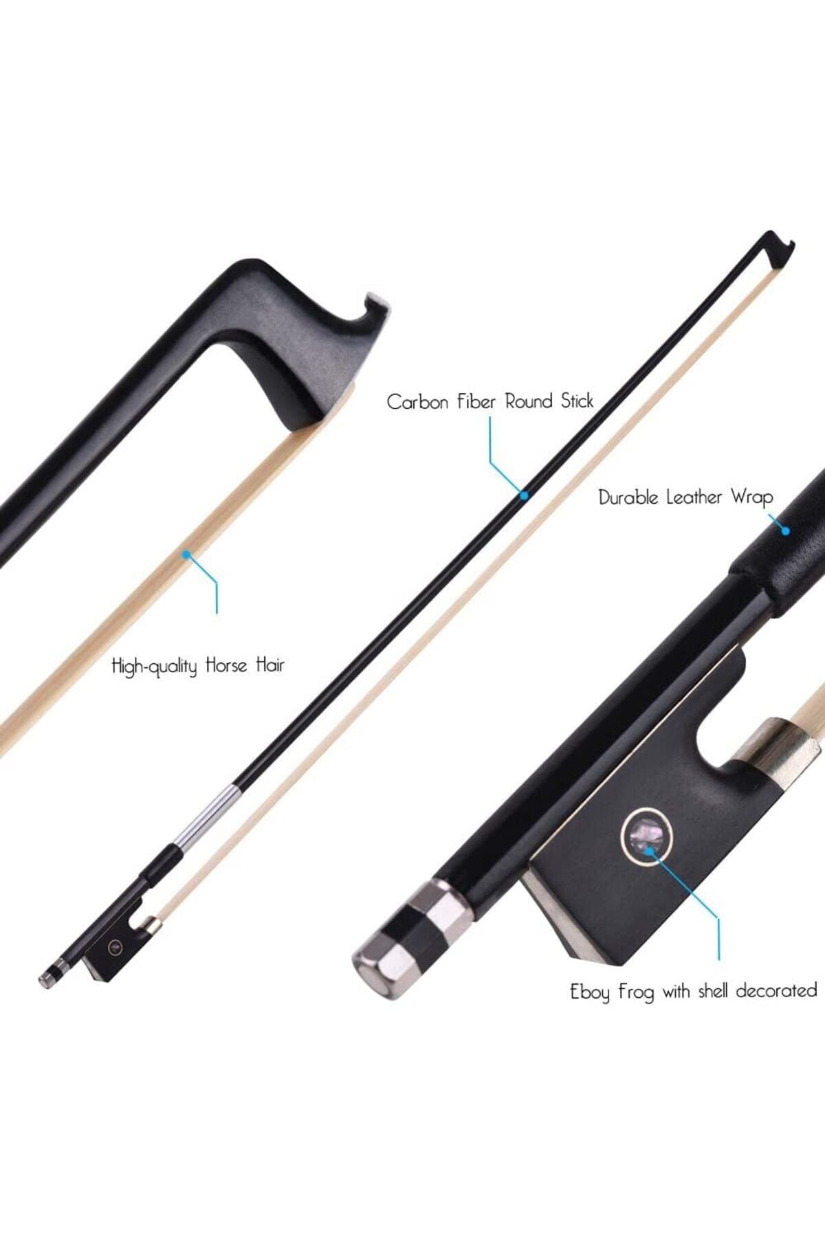 Karbon Fiber Profesyonel Tam Boy Keman Yayı - 4/4 Carbon Arşe