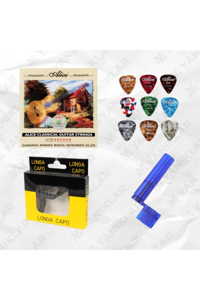 Klasik Gitar Teli Paketi (Klasik Gitar Teli , Pena Seti , Burgu Çevirici , Gitar Kaposu)