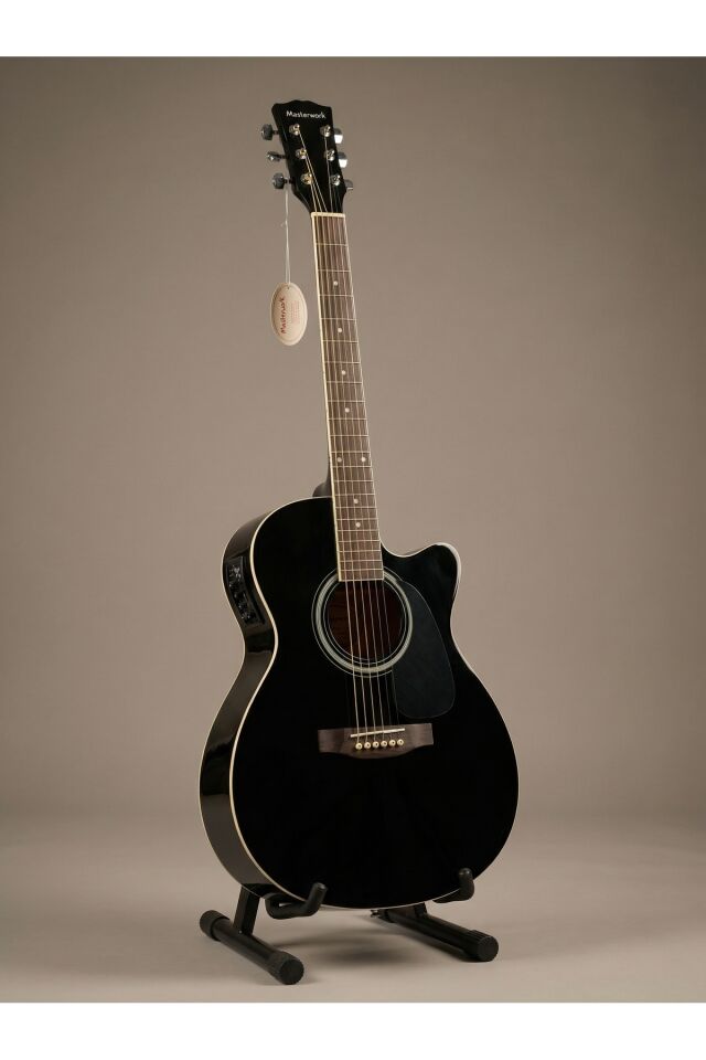 4000CE-BK Siyah Elektro Akustik Gitar Seti (Pena, Askılık, Pickguard, Kablo) 7009
