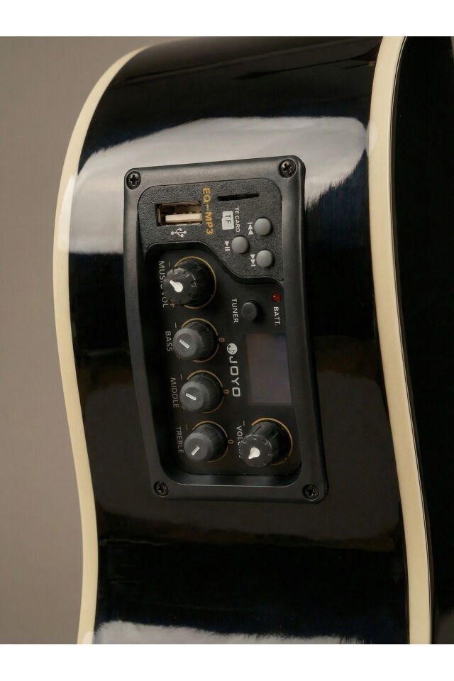 4000CE-BK Siyah Elektro Akustik Gitar Seti (Pena, Askılık, Pickguard, Kablo) 7009