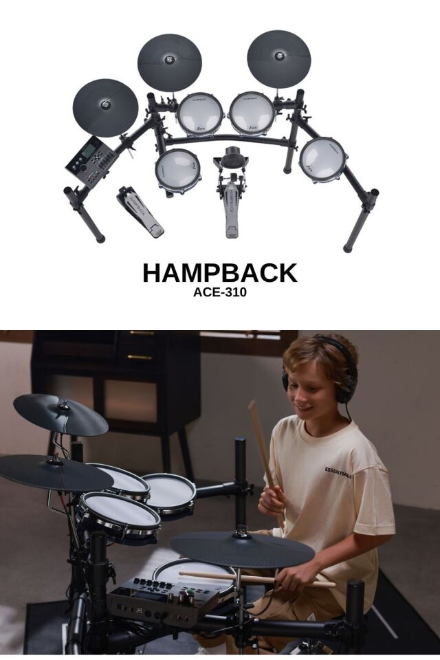 HAMPBACK ACE 310 Elektronik Davul Siyah