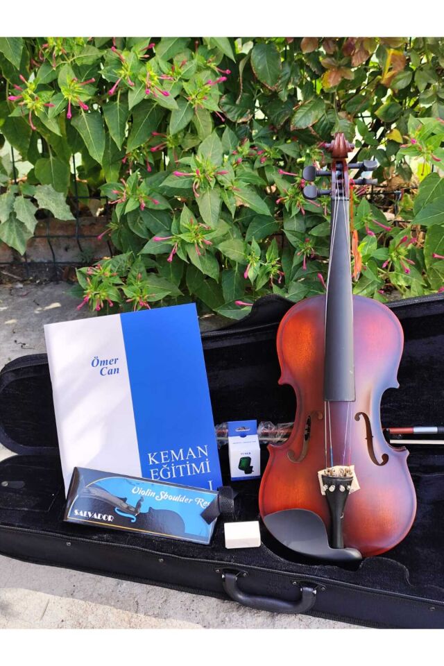 4/4 Mat Keman Full Set (Metod Kitabı, Yastık, Nota Sticker, Akort Aleti)