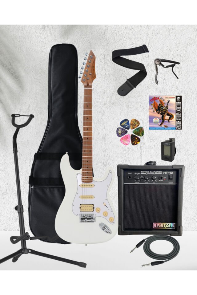 Strauss ESH-112 HSS Elektro Gitar FULL SET Beyaz