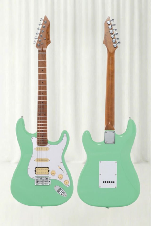 Strauss ESH-112 HSS Elektro Gitar KULAKLIK AMFİ SETİ Mint Yeşil