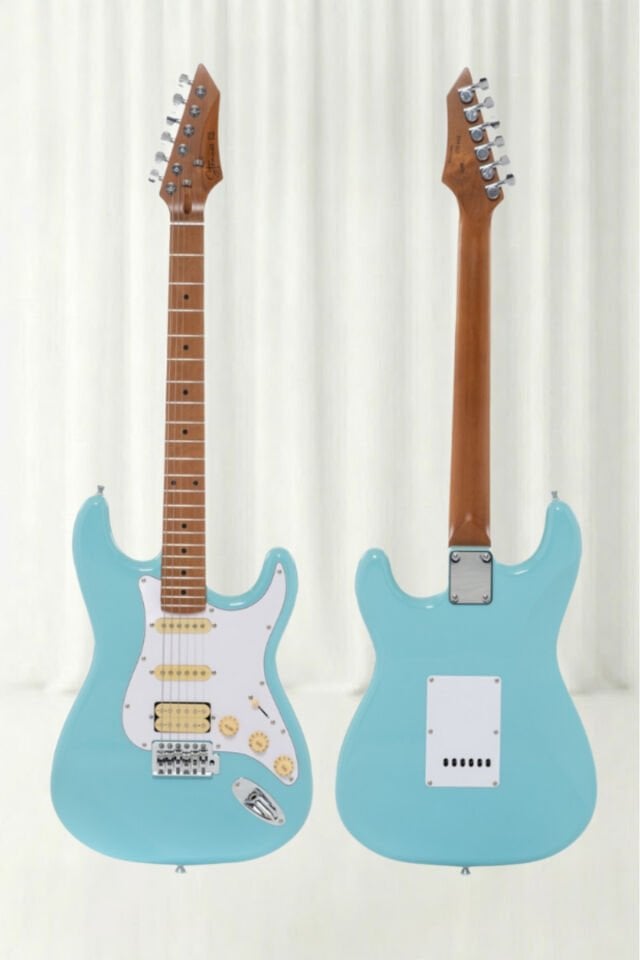 Strauss ESH-112 HSS Elektro Gitar KULAKLIK AMFİ SETİ Açık Mavi