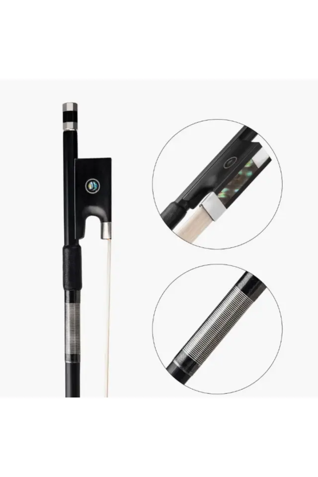 Sedefli Siyah Karbon Fiber Keman Yayı