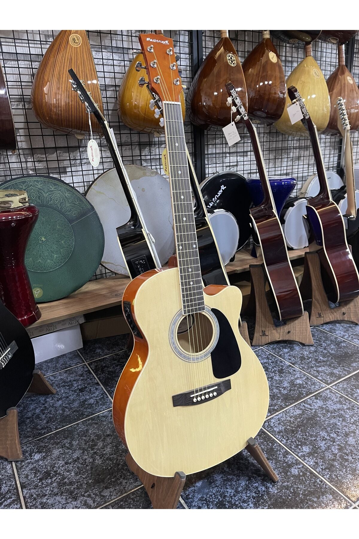Masterwork 4000CE-NT Naturel Elektro Akustik Gitar Krem