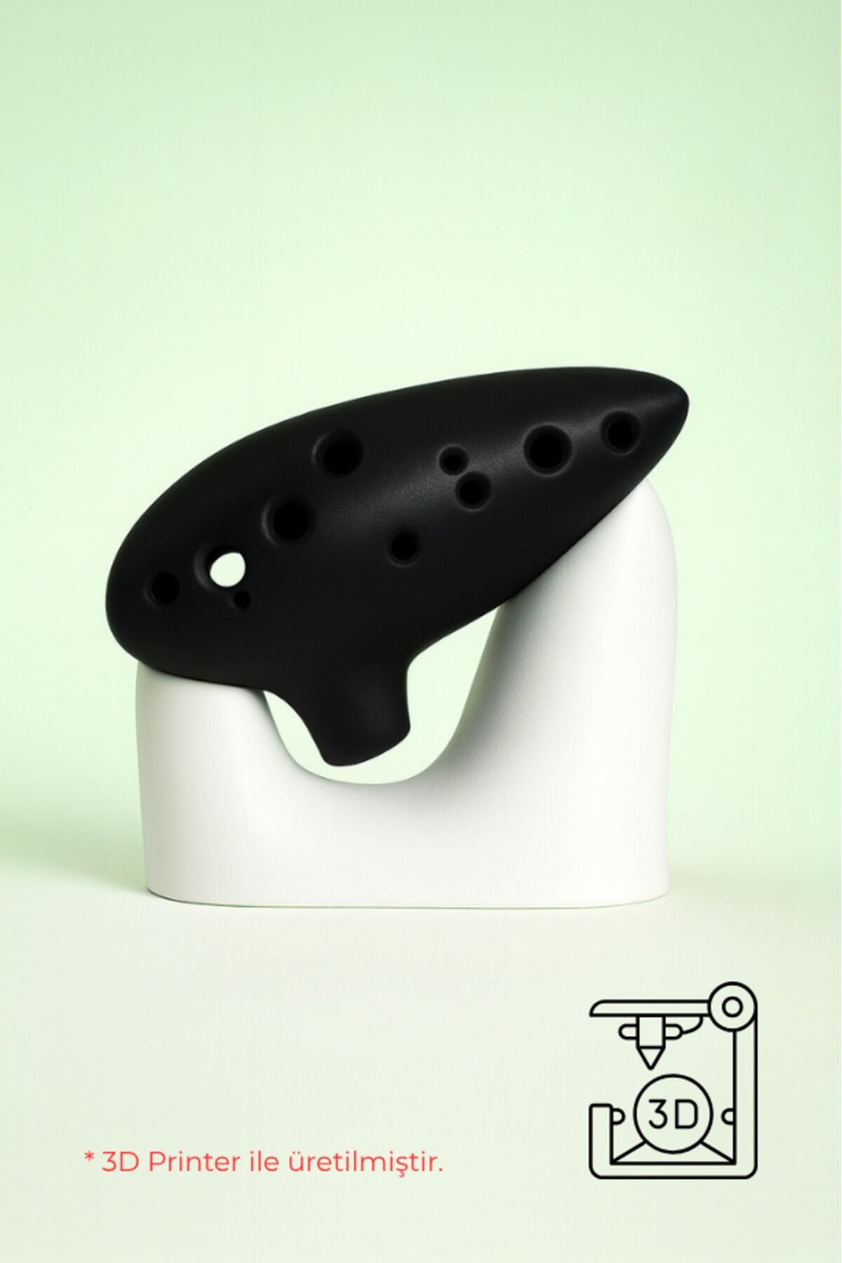 Ocarina 12 Delik Ocarina Alto C Ocarina Flüt 3D Model Siyah