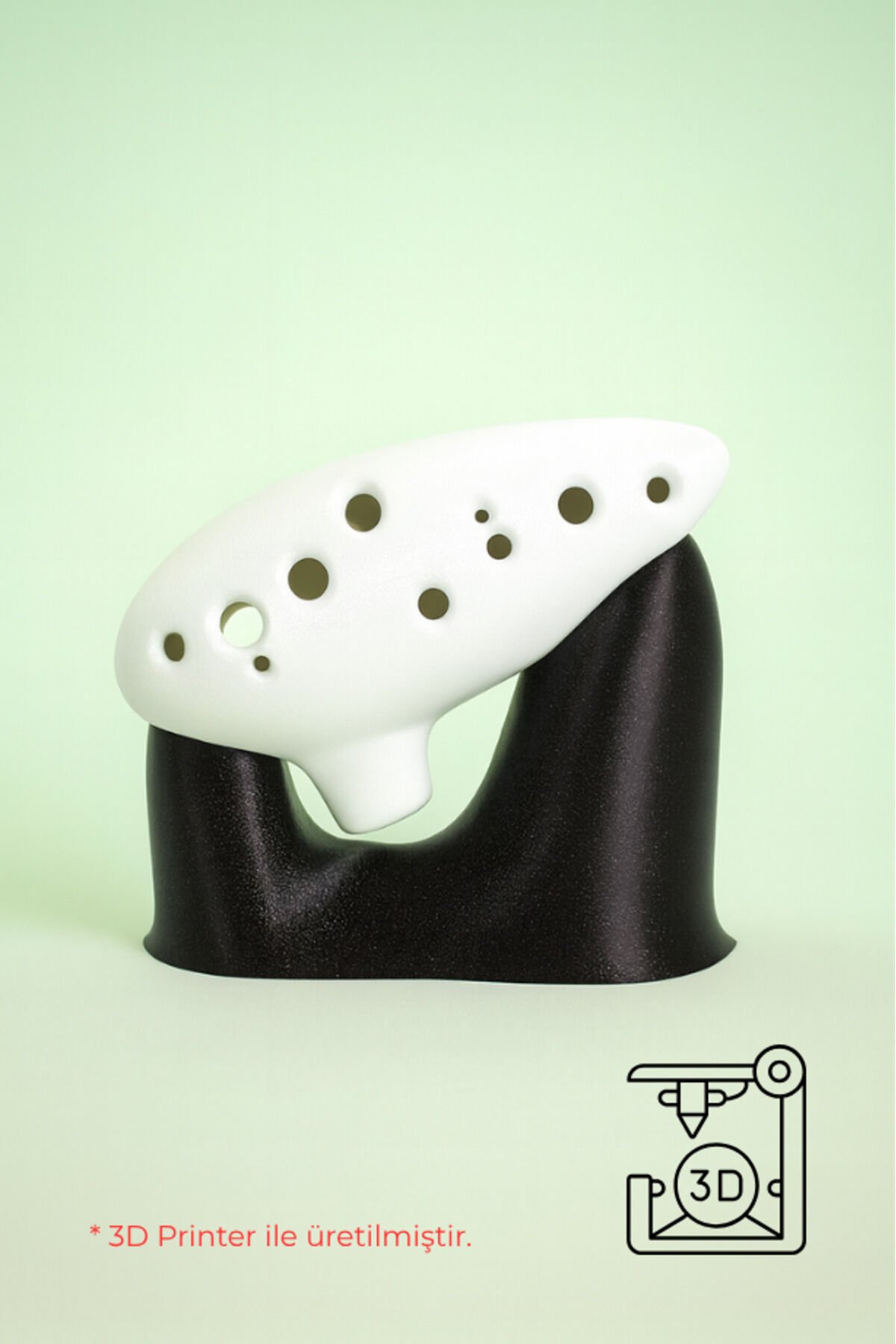 Ocarina 12 Delik Ocarina Alto C Ocarina Flüt 3D Model Beyaz