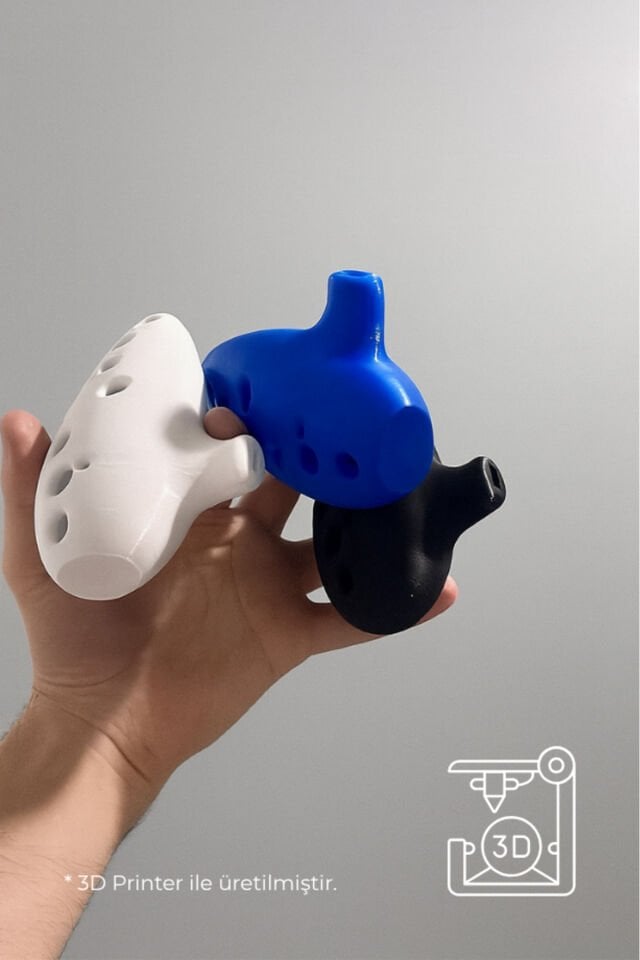 Ocarina 12 Delik Ocarina Alto C Ocarina Flüt 3D Model Mavi