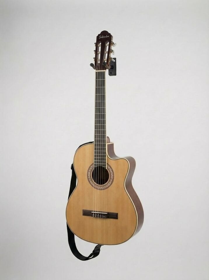 YNK2003C | Klasik Gitar Kesik Kasa Cutaway Sap Ayarlı -  (Pedli Kılıf, Kapo, Pena ve Gitar Askısı Hediye) açık natural