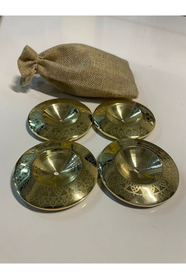 İsme Özel Oryantal Parmak Zil Pirinç Döküm 480gr (Lastik Dahil , Büyük Boy ) Sarı