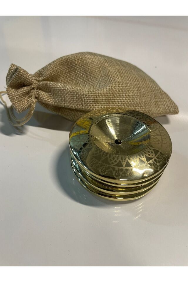 İsme Özel Oryantal Parmak Zil Pirinç Döküm 480gr (Lastik Dahil , Büyük Boy ) Sarı