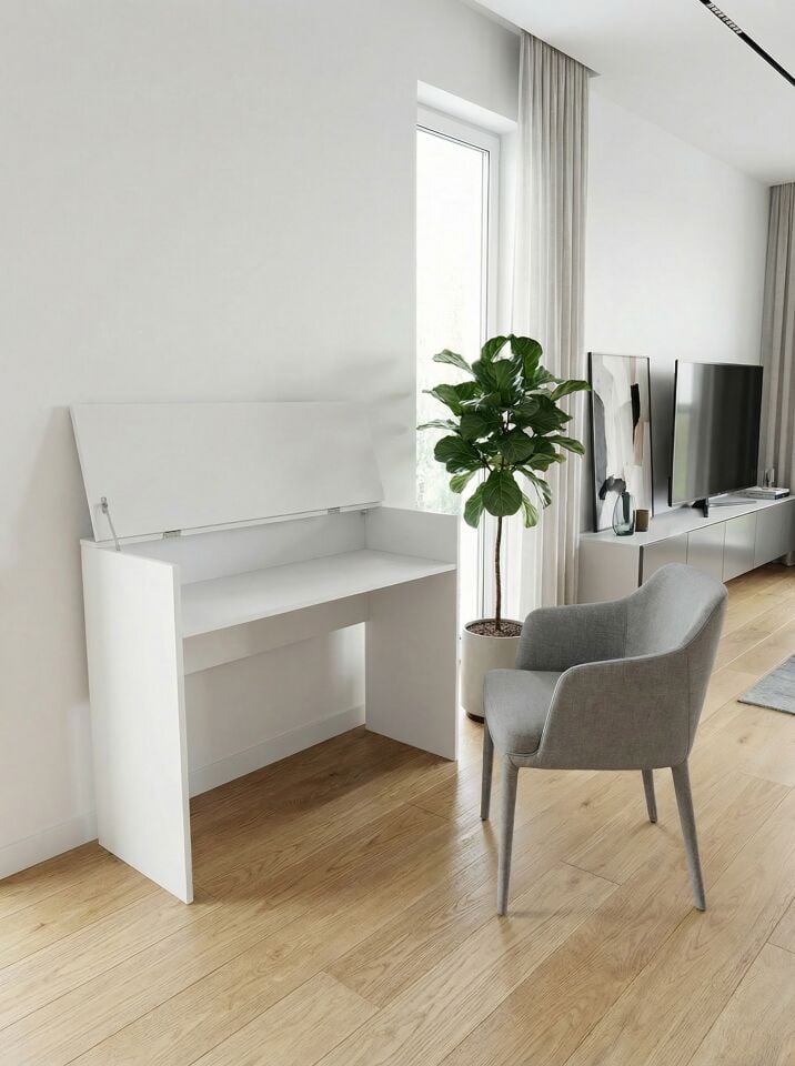 Montavo Kapaklı Notalıklı Ahşap Org Sehpası (CT-X700 CT-S300 PS98 / PS68 / NEM-3100 Uyumlu) Beyaz