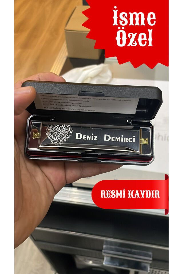 10 Delikli Mızıka Professional Harmonica - İSME ÖZEL Metalik
