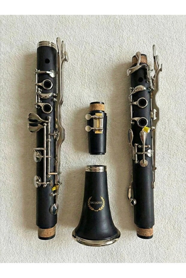 KL093 4 Yüzüklü Sol Klarnet - Abonoz Ağacı Tozu Kompozit, Nota Sehpası ve Özel Çanta Seti