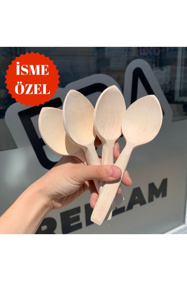 Ankara Gürgen Ağacı Oyun Kaşığı Takımı (İSME ÖZEL) (4 ADET)