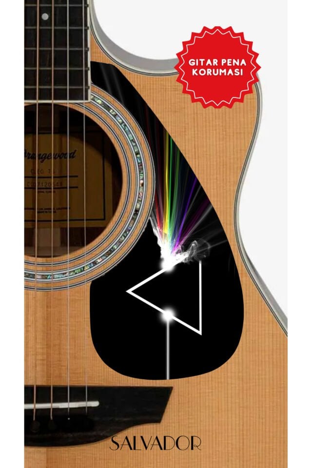 Akustik Gitar Pickguard - Kendinden Yapışkanlı Pena Korumalığı Pink Floyd