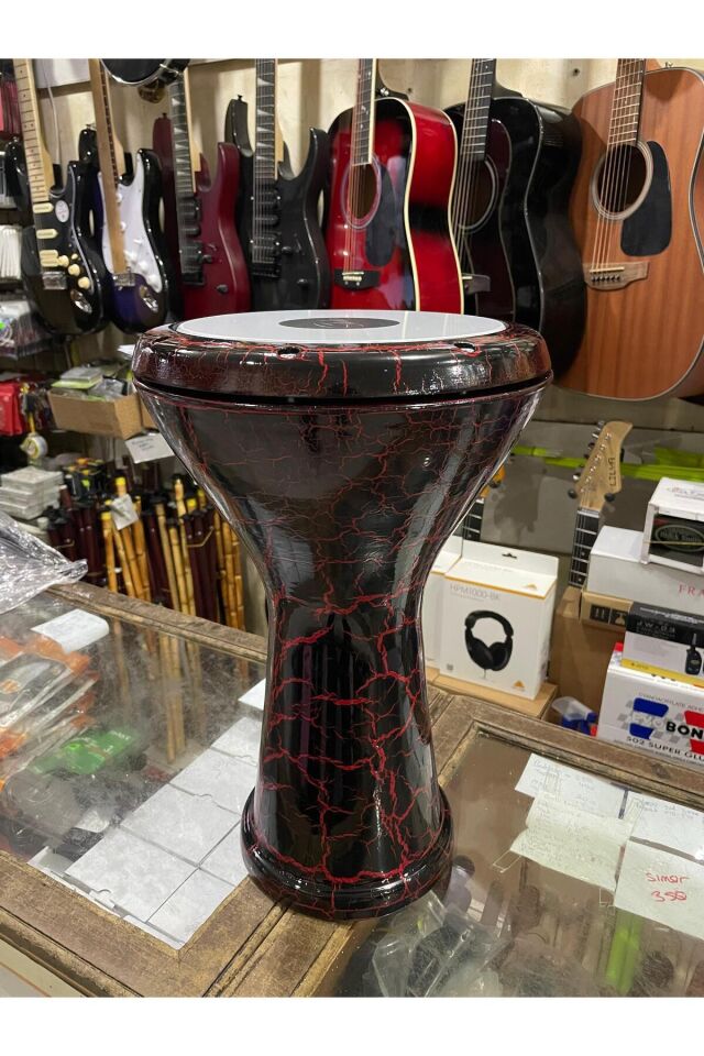 Profesyonel Döküm Darbuka Büyük Boy Mısır Çömlek Darbuka Kırmızı Kırçıllı