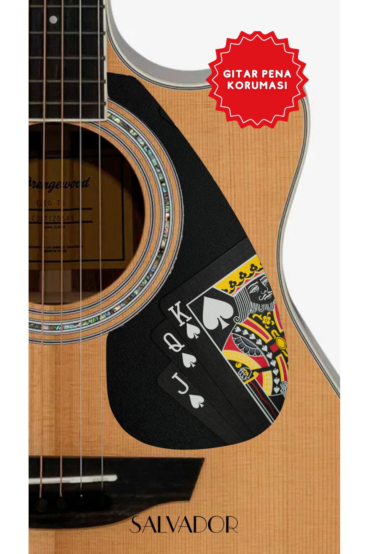 Akustik Gitar Pickguard - Kendinden Yapışkanlı Pena Korumalığı Playing Card