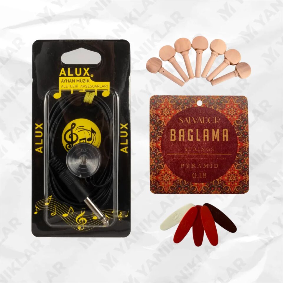 Vakumlu Öpücük Mikrofon (0.18 Bağlama Teli +Burgu+Tezene) Seti