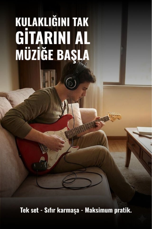 Lilya STR309 HSS Elektro Gitar – Kulaklık Amfi Seti (NUX GP-1 ve Kulak Üstü Kulaklık Dahil) Günbatımı