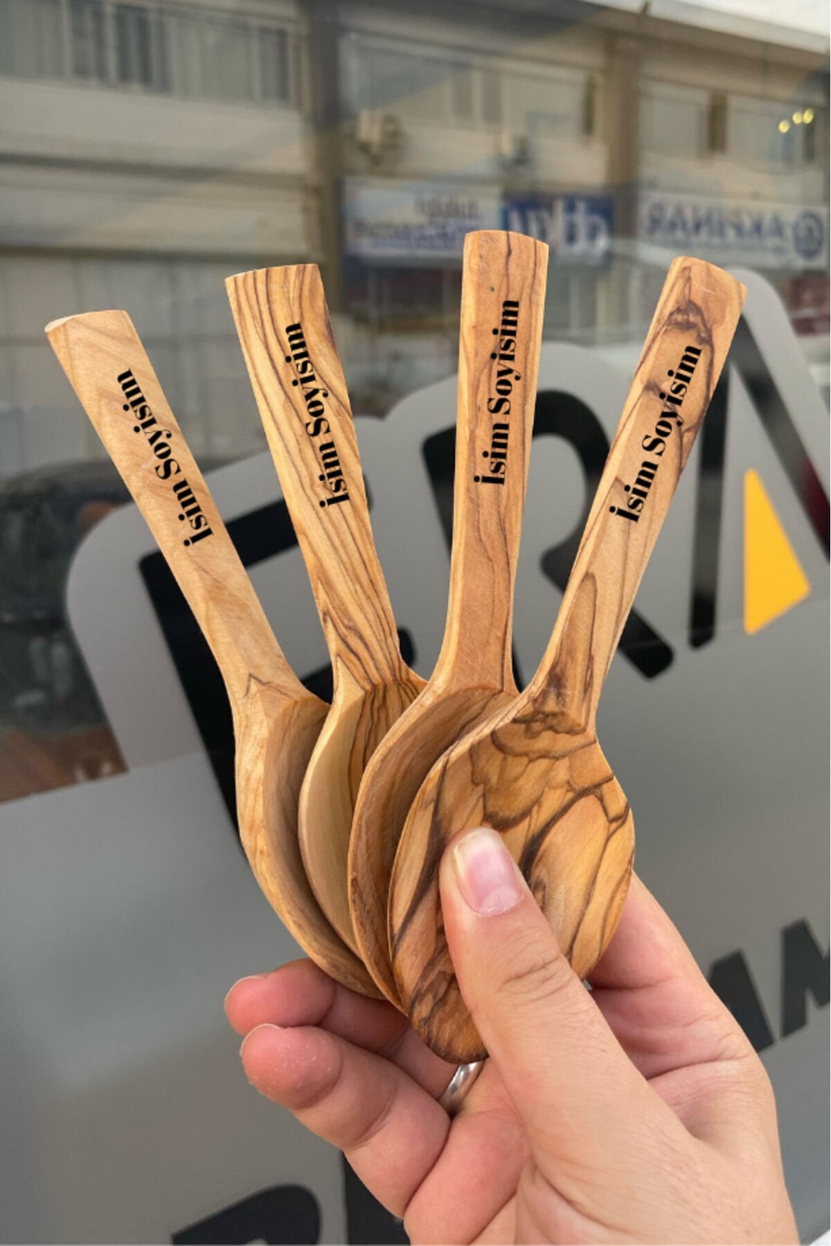 Ankara Zeytin Oyun Kaşığı Takımı-İsme Özel (Şimşir Kaşık Kalitesinde)