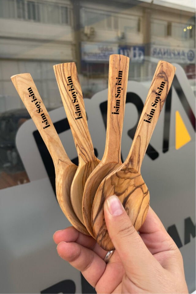 Ankara Zeytin Oyun Kaşığı Takımı-İsme Özel (Şimşir Kaşık Kalitesinde)