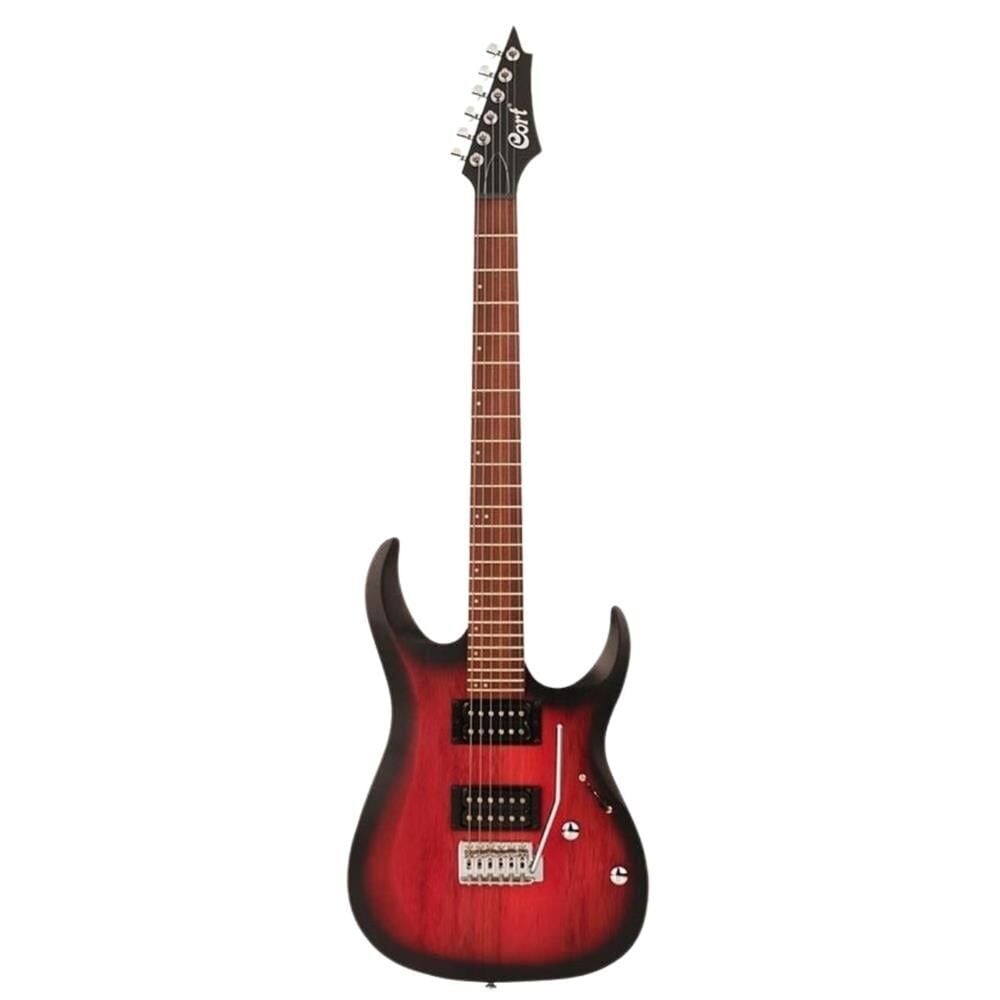 CORT X100 OPBB Elektro Gitar - Open Pore Black Cherry Burst (H-H)