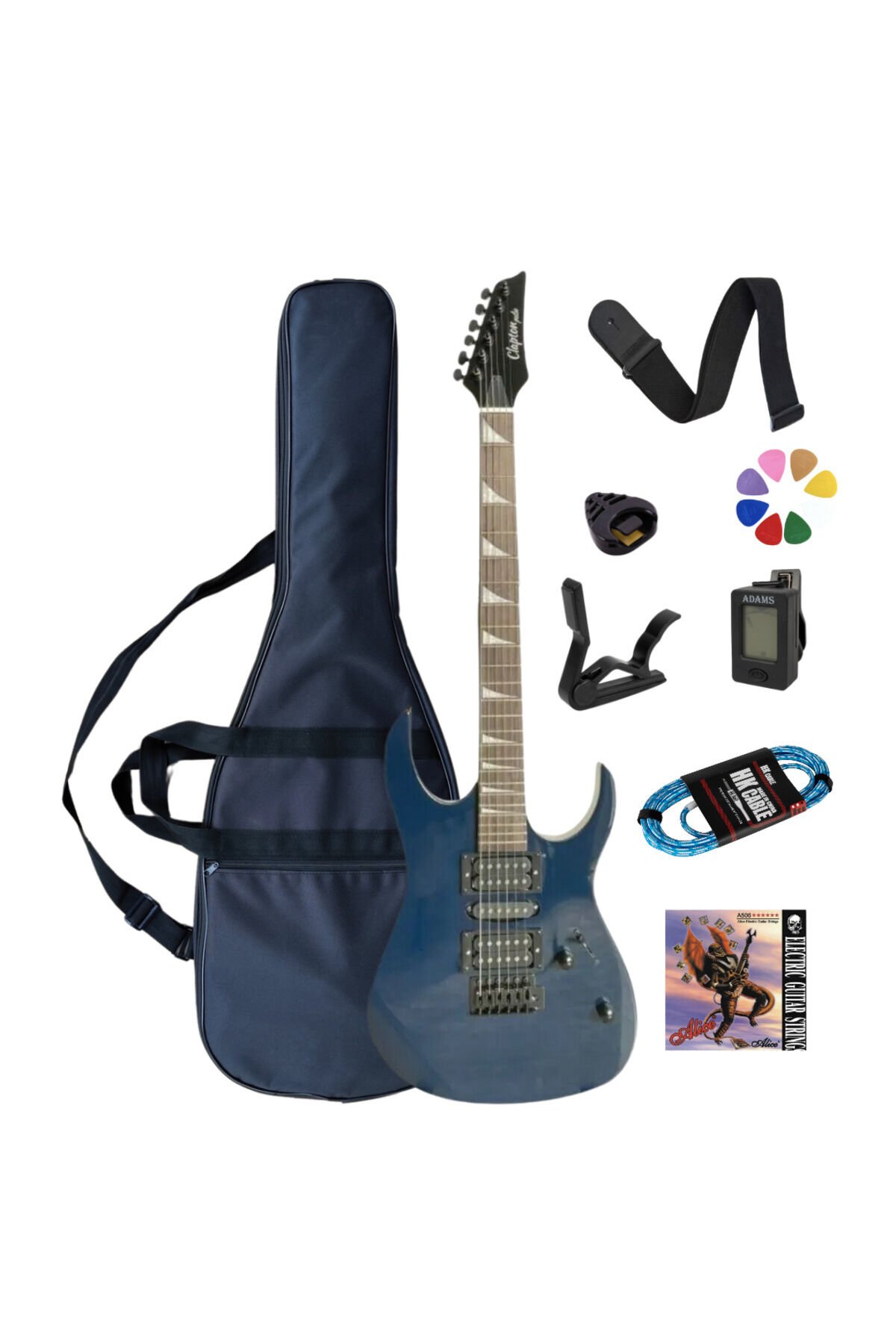 Elektro Gitar Full Set Lacivert
