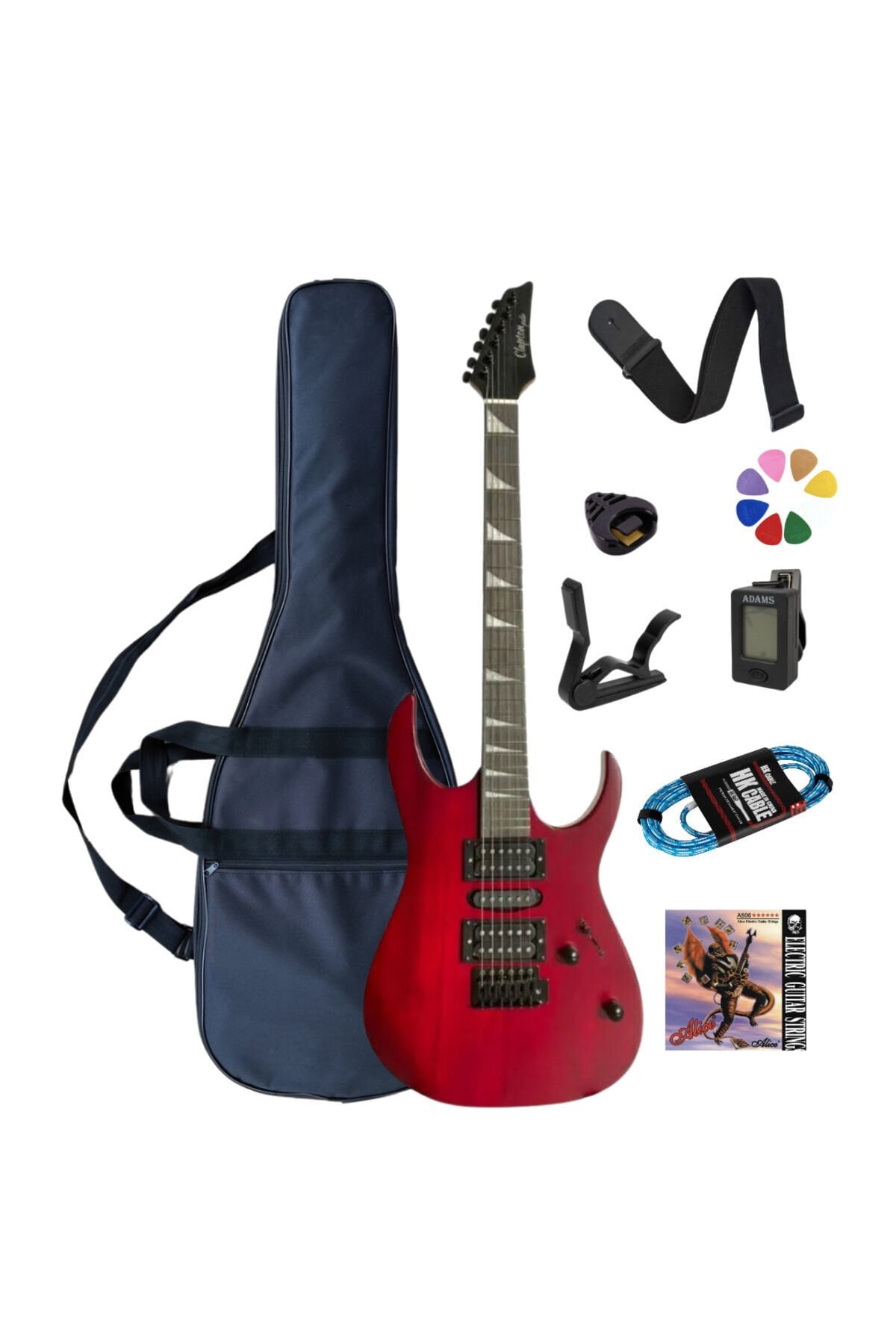 Elektro Gitar Full Set Kırmızı