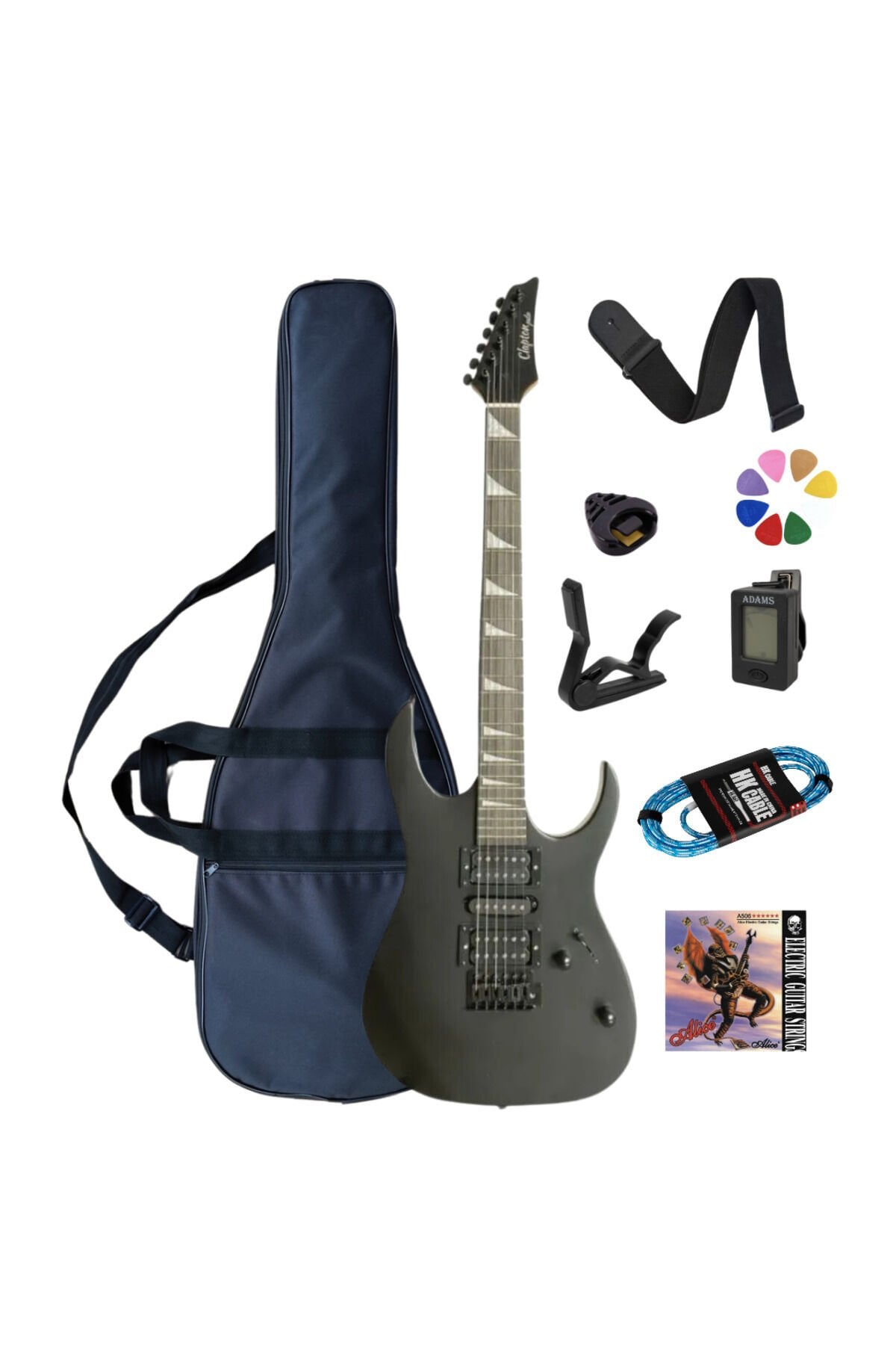 Elektro Gitar Full Set Gri