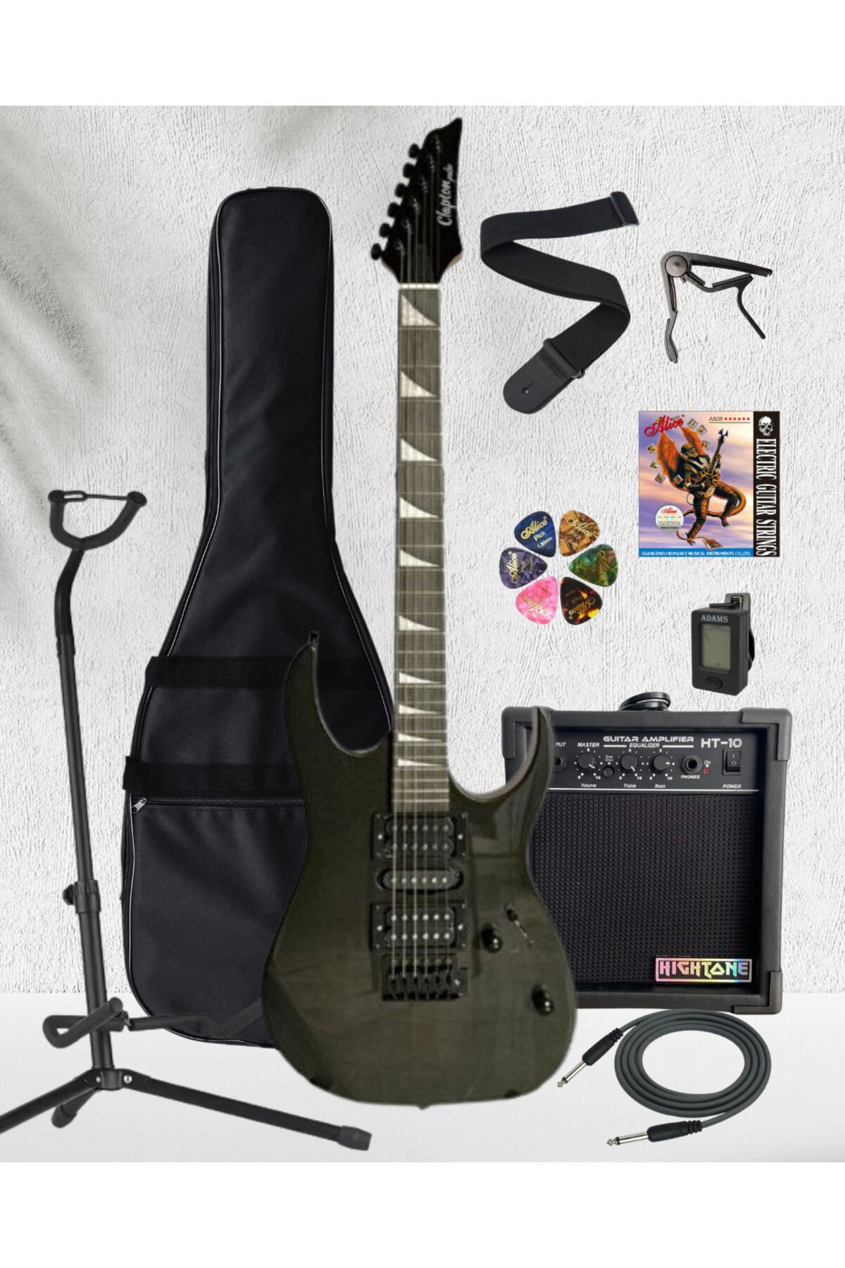 Eg-010 HSH Elektro Gitar Amfi FULL SET Siyah